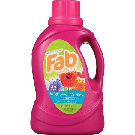 Phoenixbr Fab FABBB35, LAUNDRY DETERGENT LIQUID, WILDFLOWER MEDLEY FLOWER SHOWERS, 40 LOADS, 60 OZ BOTTLE PBCFABBB35